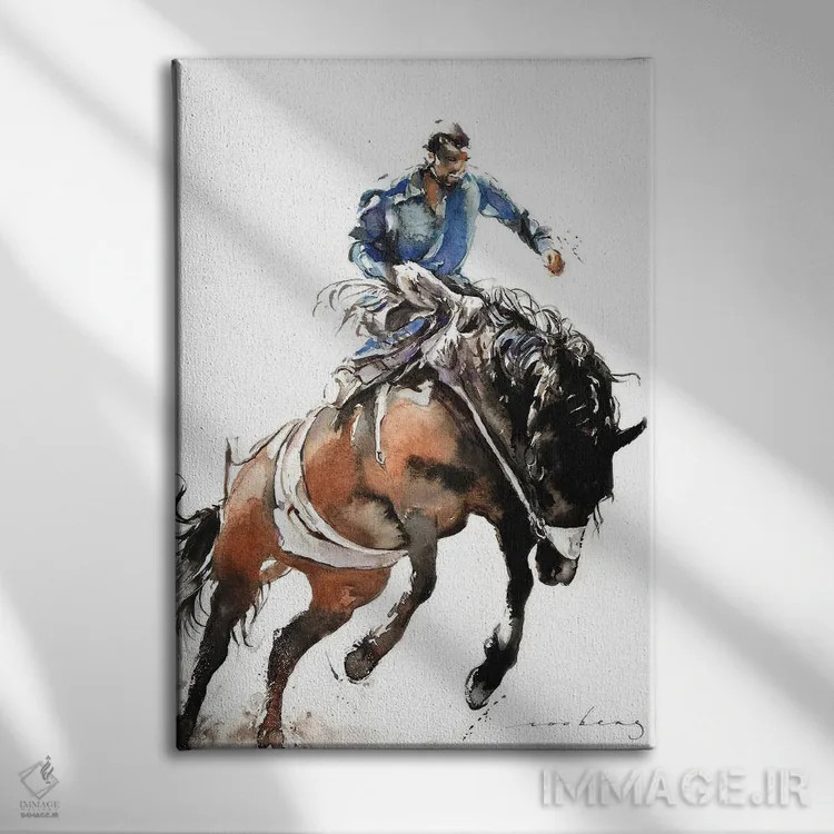 تابلو دکوراتیو سواری بر برامبی اثر سو بنگ لیم - نمای روبهرو روی دیوار