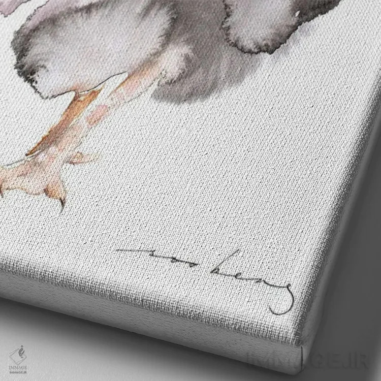 تابلو دکوراتیو جذابیت خروس اثر سو بنگ لیم - نمای نزدیک بافت بوم