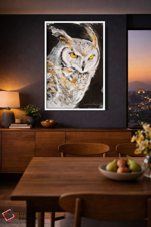 تابلو دکوراتیو جغد اسرارآمیز اثر سو بنگ لیم - D3W