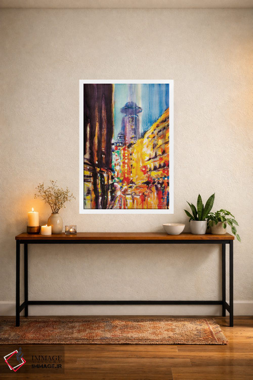 تابلو انتزاعی خط افق شهر اثر سو بنگ لیم - D3W