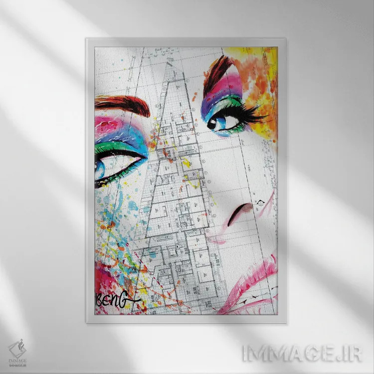 تابلو دکوراتیو زن معاصر II اثر سو بنگ لیم - نمای قابدار سفید