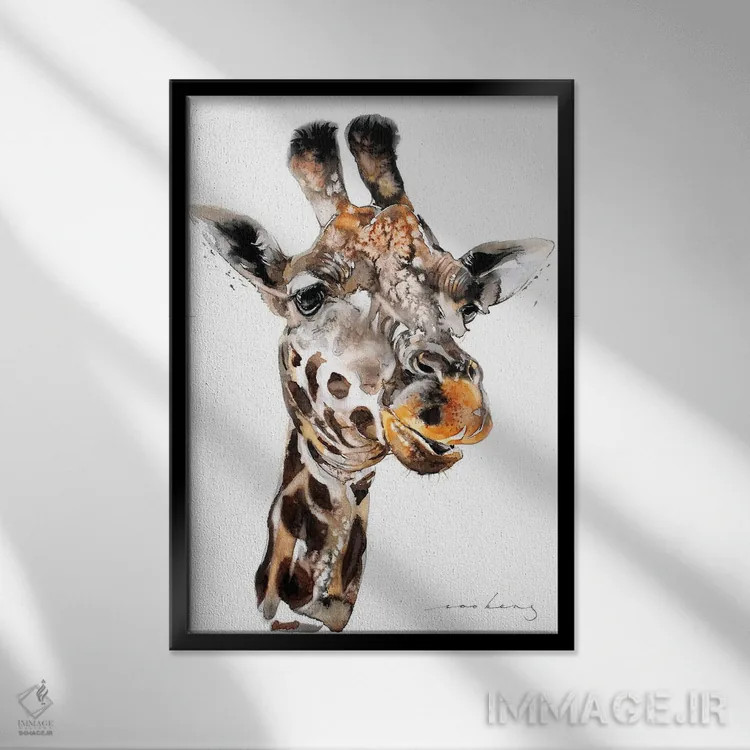 تابلو دکوراتیو زرافه III اثر سو بنگ لیم - نمای قابدار مشکی