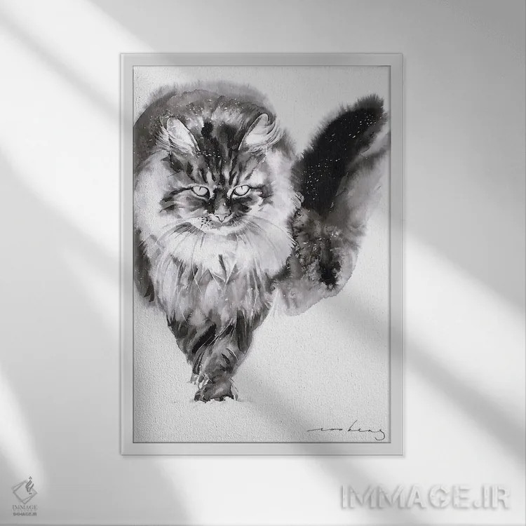 تابلو دکوراتیو قدم زنی زمستانی اثر سو بنگ لیم - نمای قابدار سفید