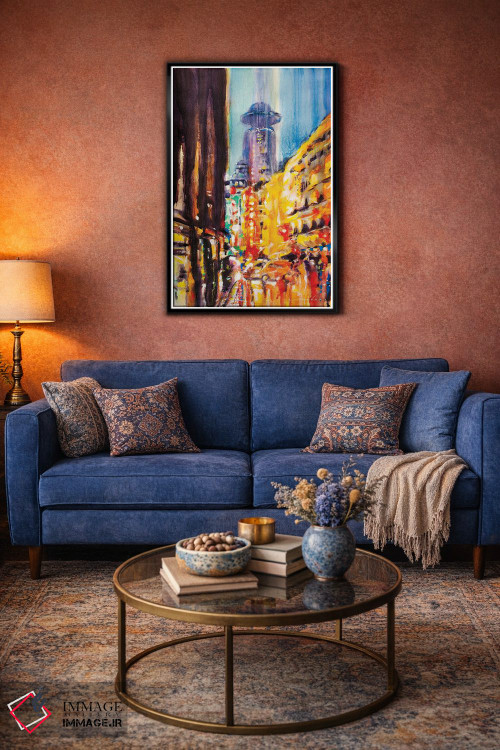 تابلو انتزاعی خط افق شهر اثر سو بنگ لیم - D5B