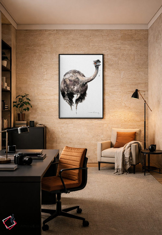 تابلو دکوراتیو شترمرغ دونده V اثر سو بنگ لیم - D5B