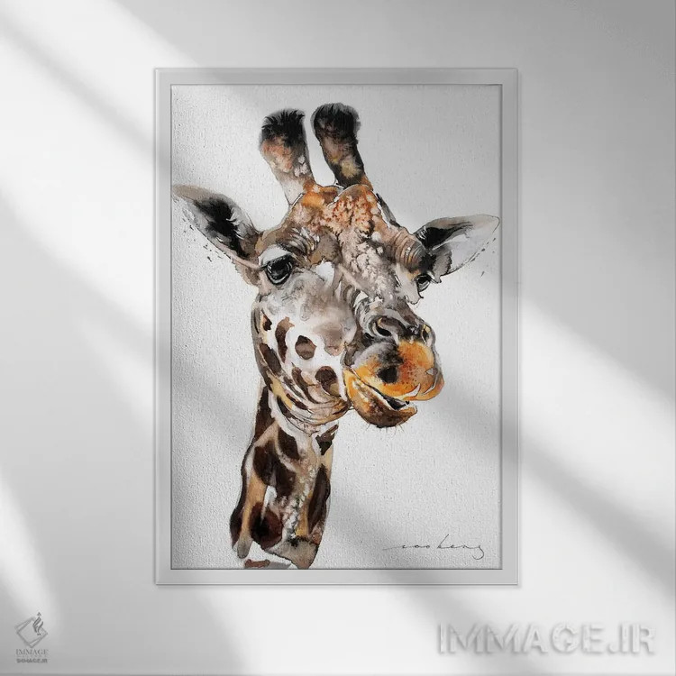 تابلو دکوراتیو زرافه III اثر سو بنگ لیم - نمای قابدار سفید