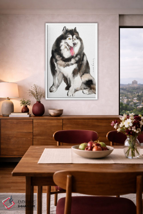 تابلو دکوراتیو توله هاسکی اثر سو بنگ لیم - D3W