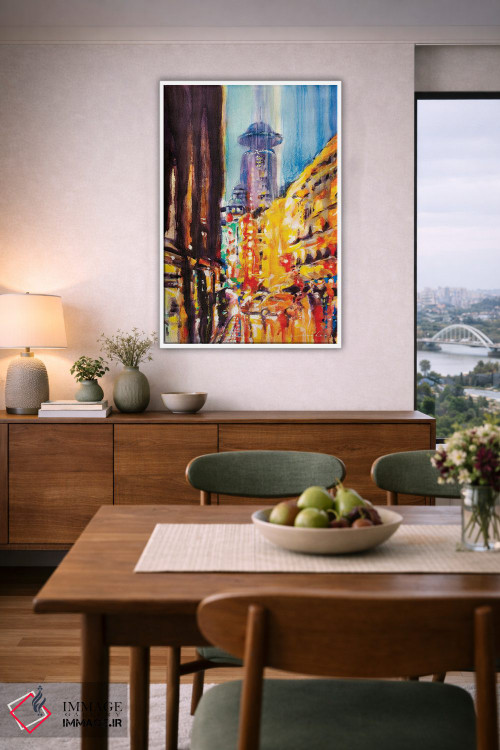 تابلو انتزاعی خط افق شهر اثر سو بنگ لیم - D6W