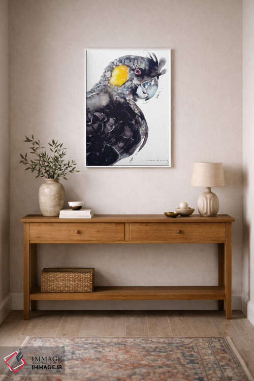 تابلو دکوراتیو کاکاتو سیاه دم زرد اثر سو بنگ لیم - D1W