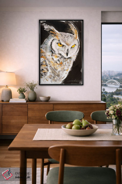 تابلو دکوراتیو جغد اسرارآمیز اثر سو بنگ لیم - D6B