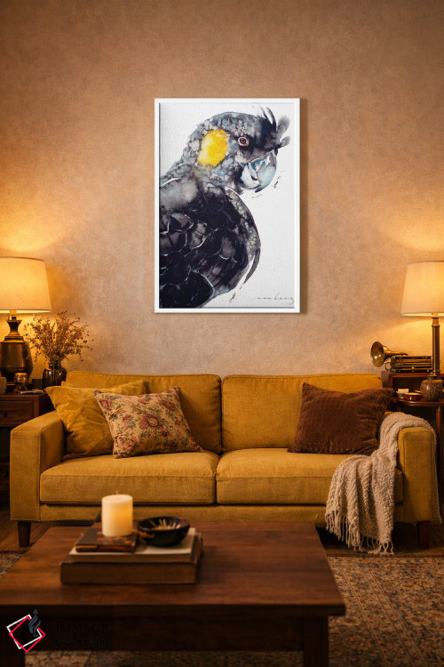 تابلو دکوراتیو کاکاتو سیاه دم زرد اثر سو بنگ لیم - D3W