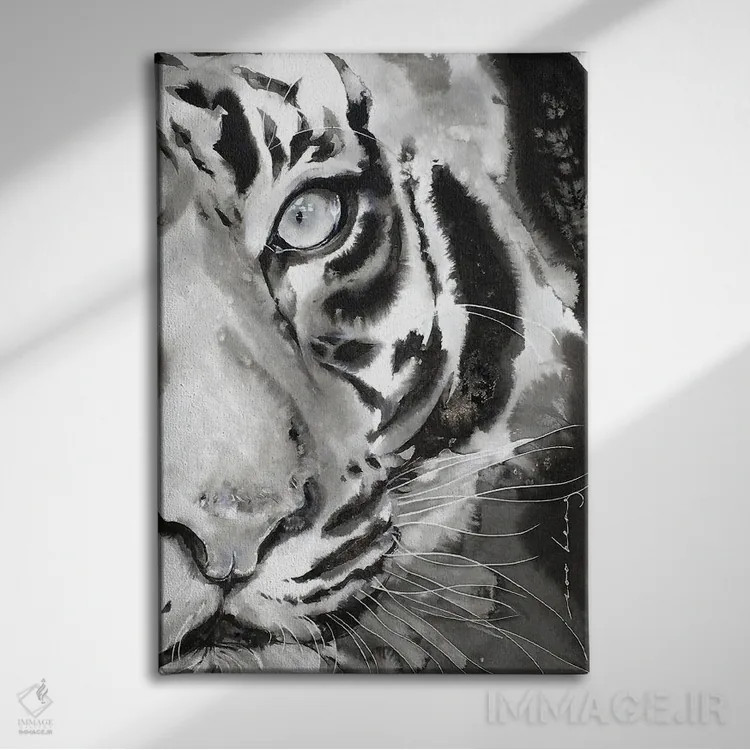 تابلو دکوراتیو ببر آبی III اثر سو بنگ لیم - نمای روبهرو روی دیوار