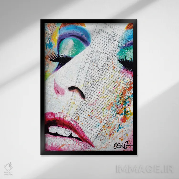 تابلو دکوراتیو زن معاصر III اثر سو بنگ لیم - نمای قابدار مشکی