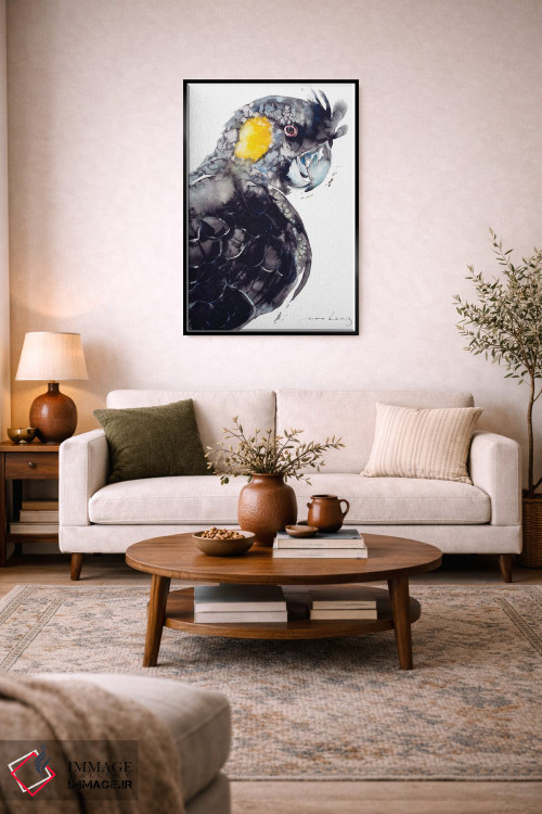 تابلو دکوراتیو کاکاتو سیاه دم زرد اثر سو بنگ لیم - D5B