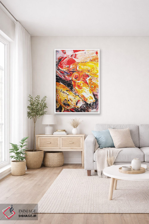 تابلو دکوراتیو جذابیت ماهی کوی اثر سو بنگ لیم - D3W