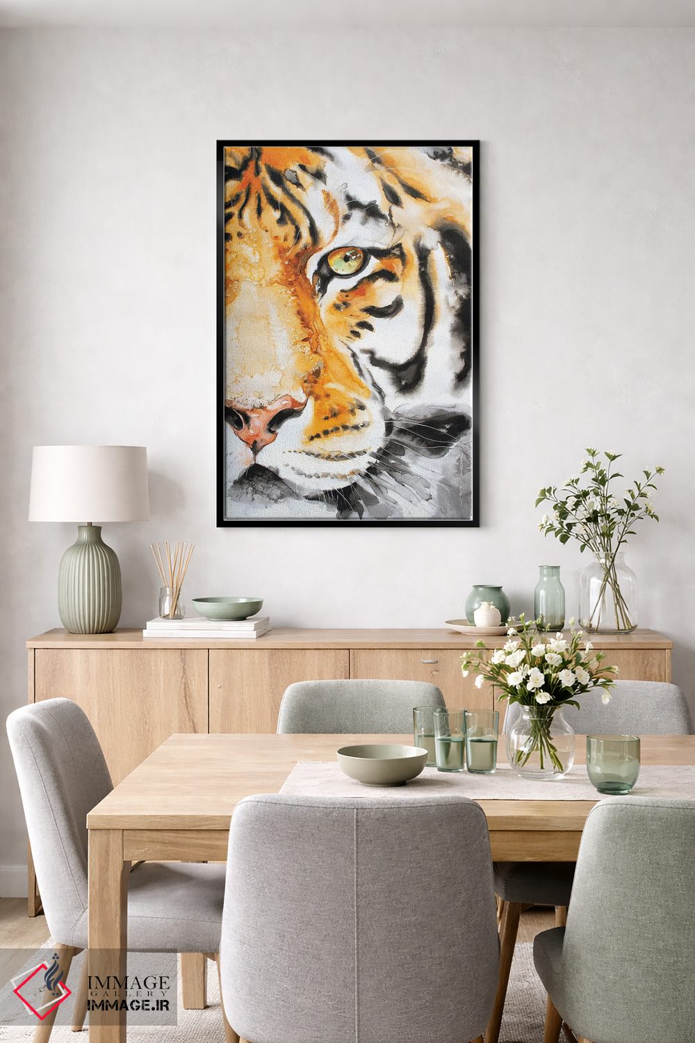 تابلو دکوراتیو ببر آبی اثر سو بنگ لیم - D5B