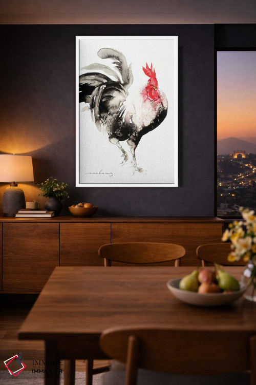 تابلو دکوراتیو راه رفتن نمایشی خروس اثر سو بنگ لیم - D3W