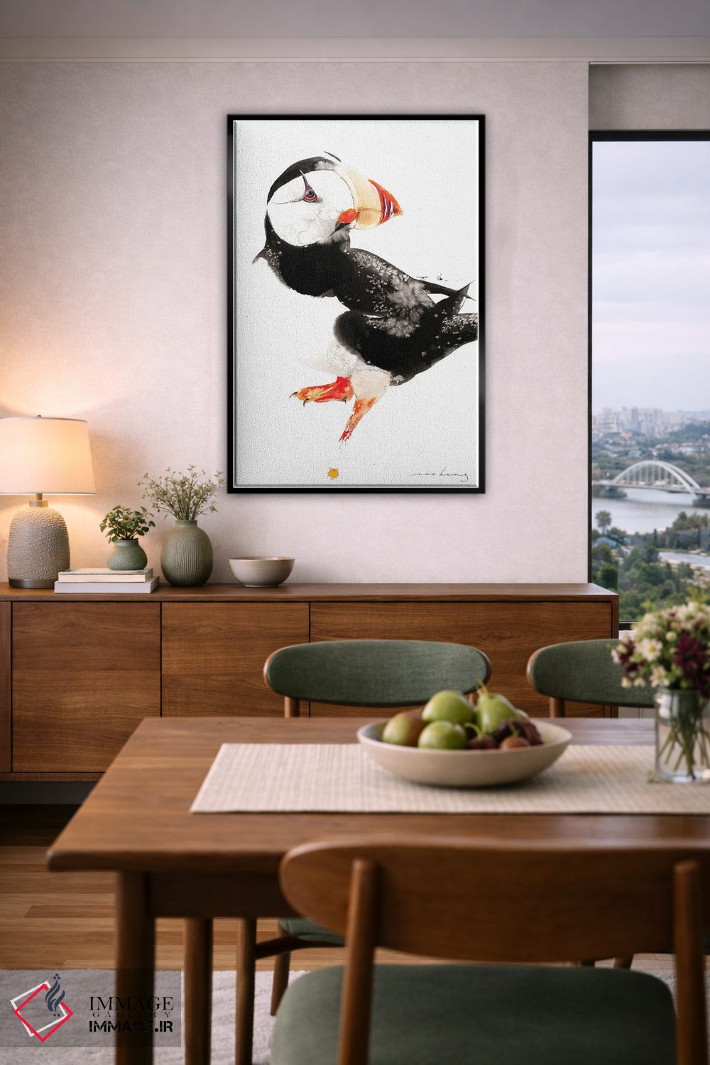 تابلو دکوراتیو پافین اثر سو بنگ لیم - D6B