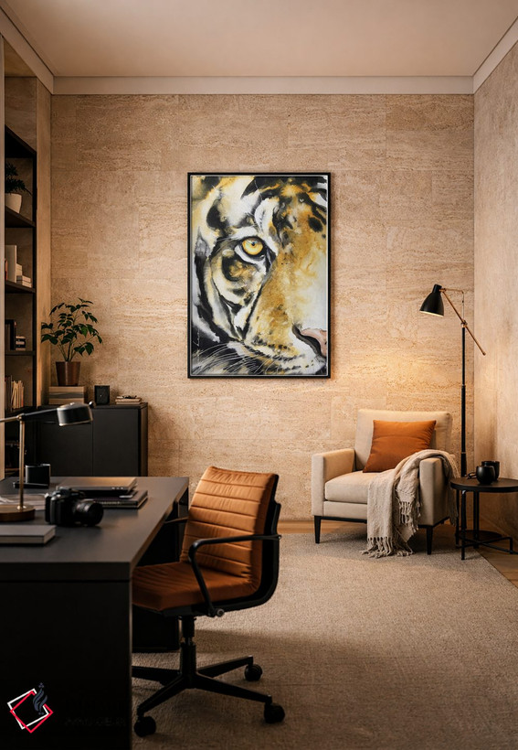 تابلو دکوراتیو ببر آبی II اثر سو بنگ لیم - D6B
