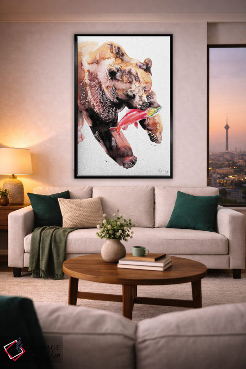 تابلو دکوراتیو صید خرسی عالی اثر سو بنگ لیم - D2B