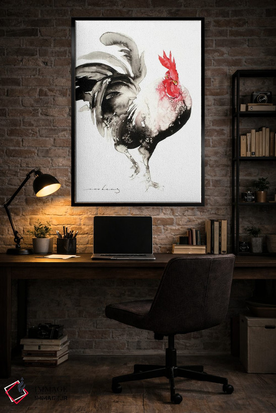 تابلو دکوراتیو راه رفتن نمایشی خروس اثر سو بنگ لیم - D5B