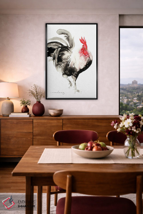 تابلو دکوراتیو راه رفتن نمایشی خروس اثر سو بنگ لیم - D6B