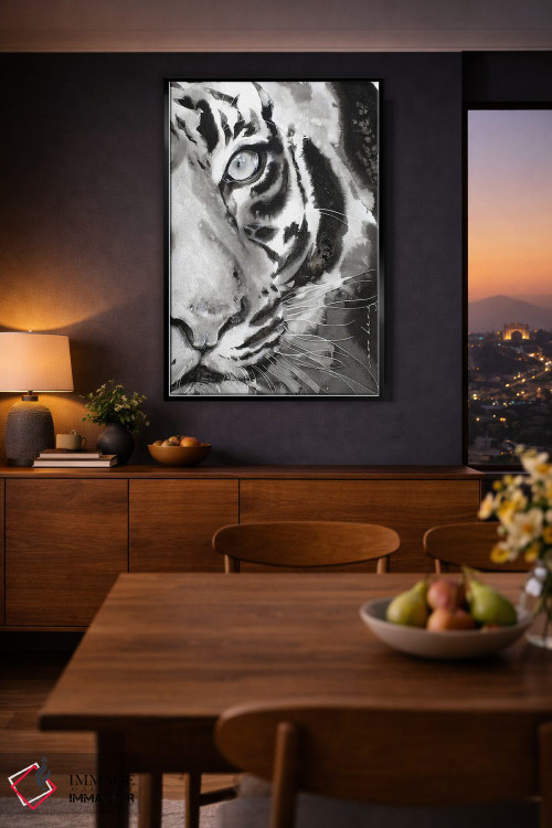 تابلو دکوراتیو ببر آبی III اثر سو بنگ لیم - D2B