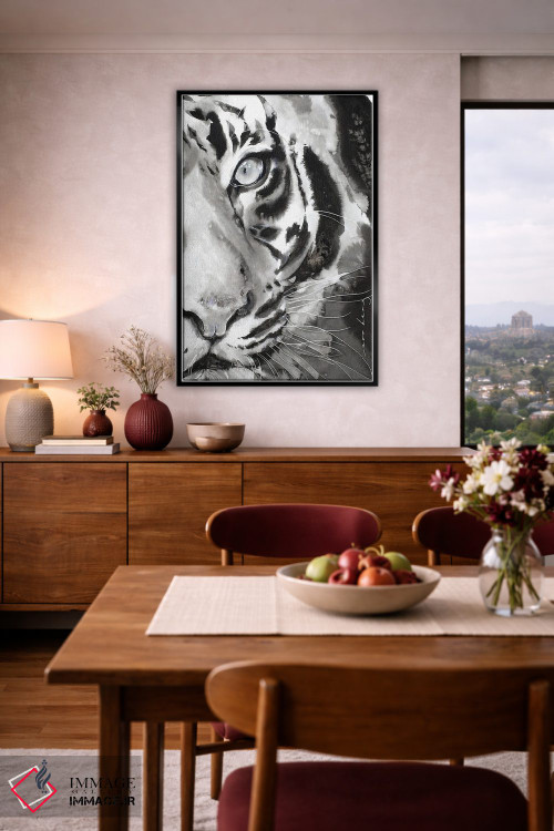 تابلو دکوراتیو ببر آبی III اثر سو بنگ لیم - D3B