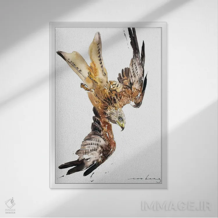 تابلو دکوراتیو بادبادک قرمز در پرواز اثر سو بنگ لیم - نمای قابدار سفید