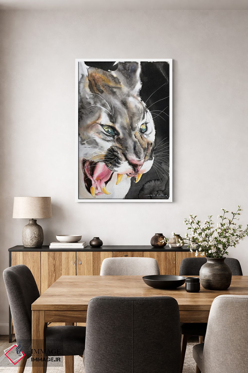 تابلو دکوراتیو غرش شیر اثر سو بنگ لیم - D3W