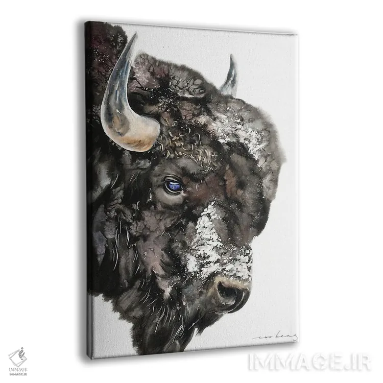 تابلو دکوراتیو گاومیش وحشی اثر سو بنگ لیم - نمای پرسپکتیو محصول