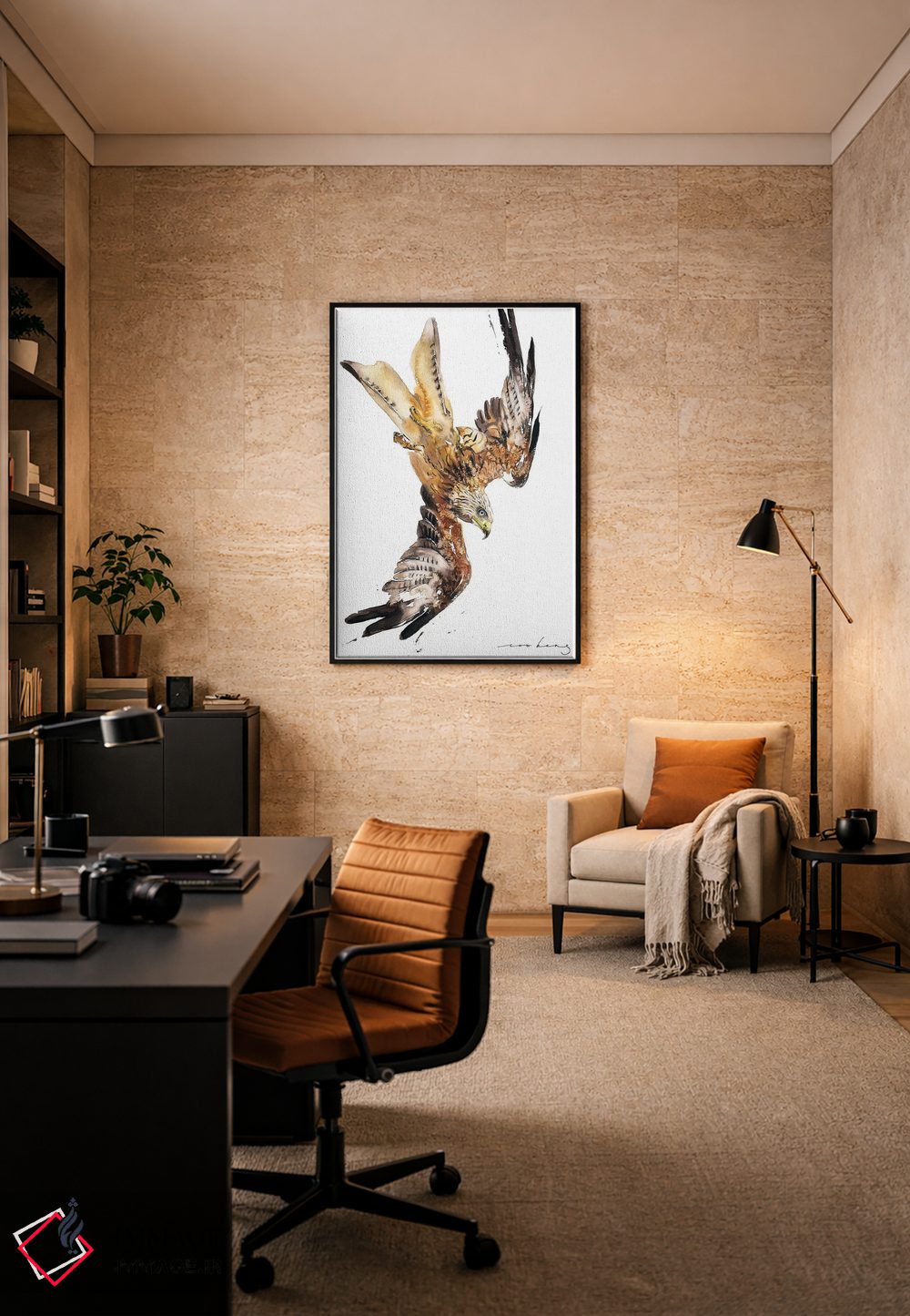 تابلو دکوراتیو بادبادک قرمز در پرواز اثر سو بنگ لیم - D5B