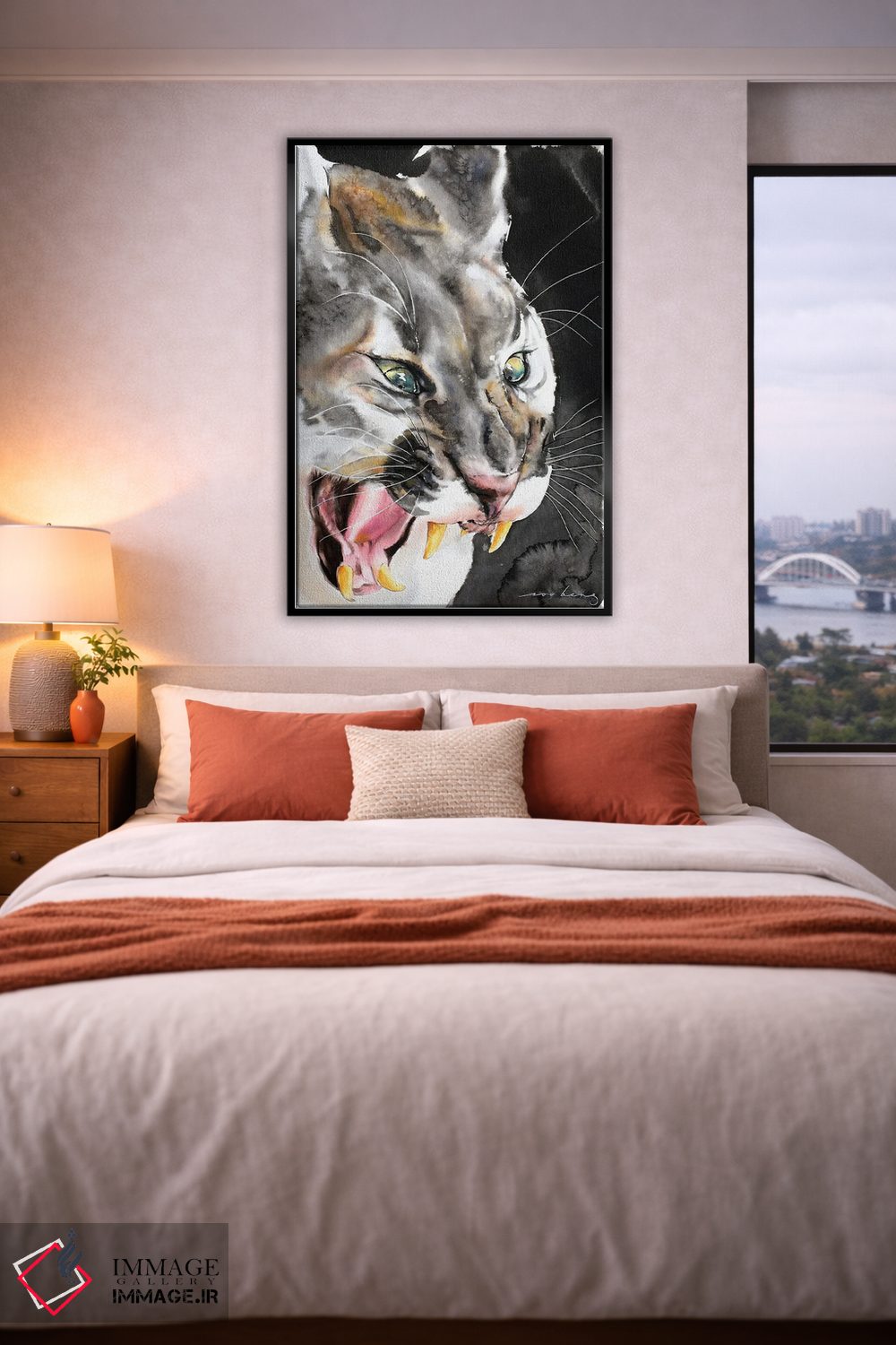 تابلو دکوراتیو غرش شیر اثر سو بنگ لیم - D6B