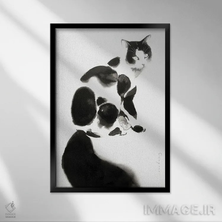 تابلو دکوراتیو پشمالو اثر سو بنگ لیم - نمای قابدار مشکی
