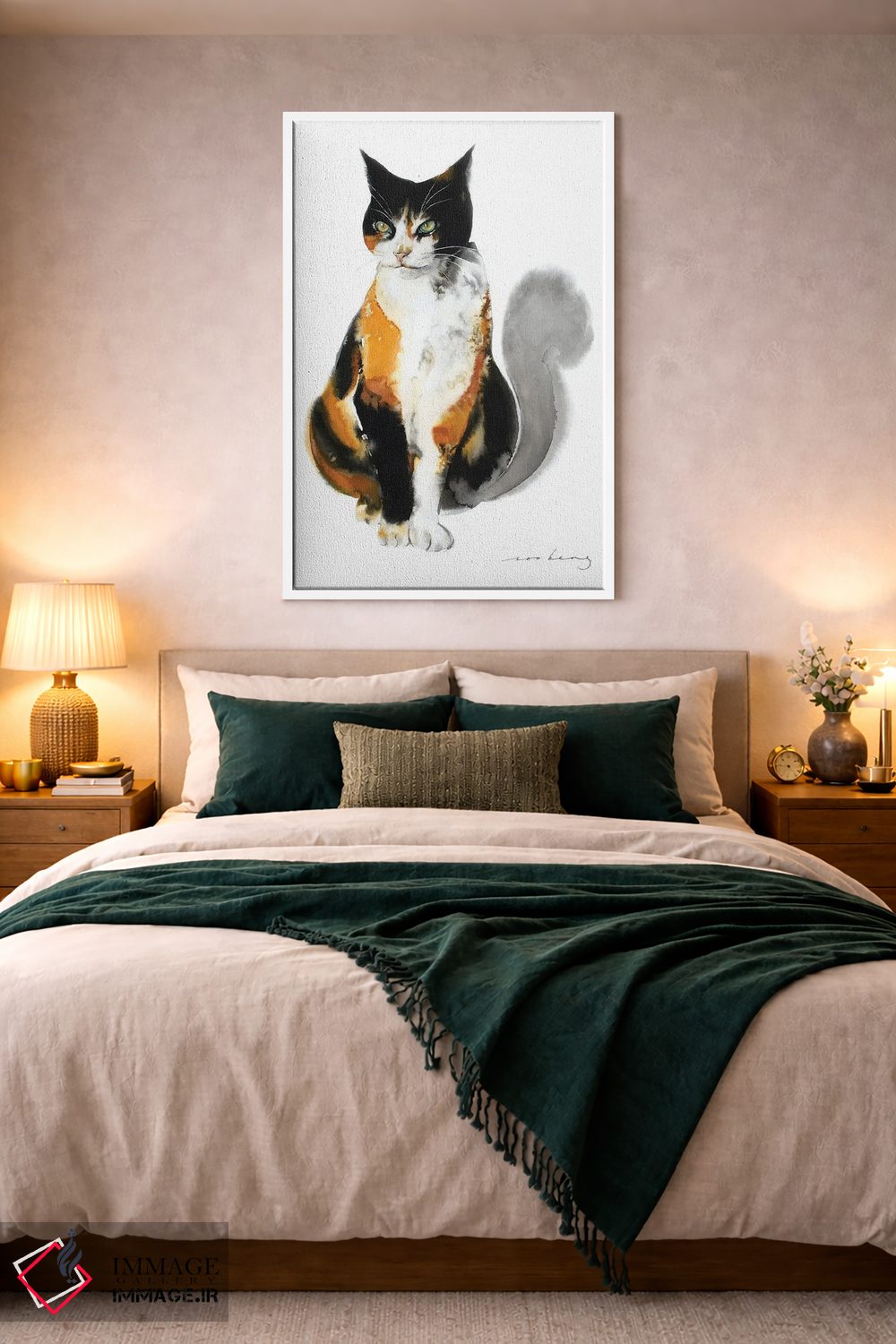 تابلو دکوراتیو گربه منتظر اثر سو بنگ لیم - D2W