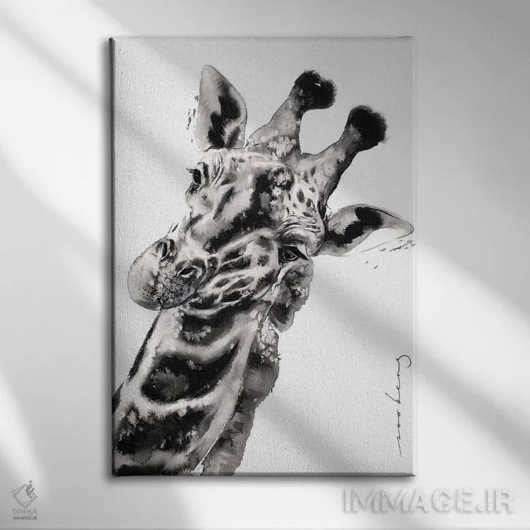 تابلو دکوراتیو سلام ژیرافا اثر سو بنگ لیم - نمای روبهرو روی دیوار