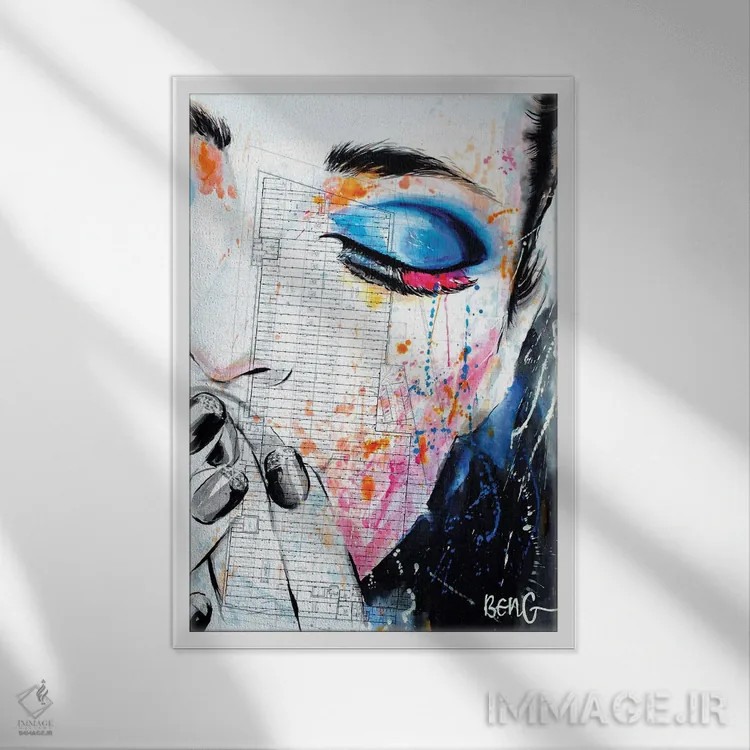 تابلو دکوراتیو زن معاصر VII اثر سو بنگ لیم - نمای قابدار سفید