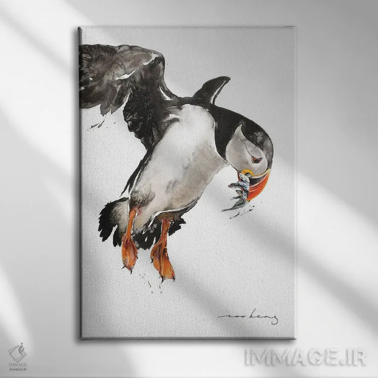 تابلو دکوراتیو بار ماهی مرغ دریایی اثر سو بنگ لیم - نمای روبهرو روی دیوار