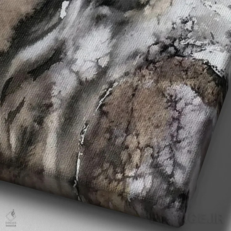 تابلو دکوراتیو جغد اسرارآمیز اثر سو بنگ لیم - نمای نزدیک بافت بوم