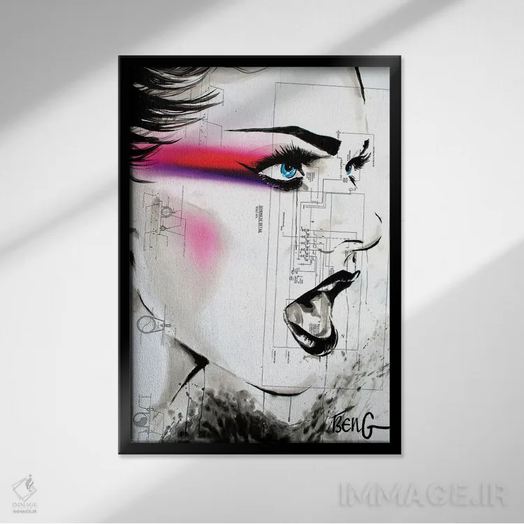 تابلو دکوراتیو زن معاصر VIII اثر سو بنگ لیم - نمای قابدار مشکی