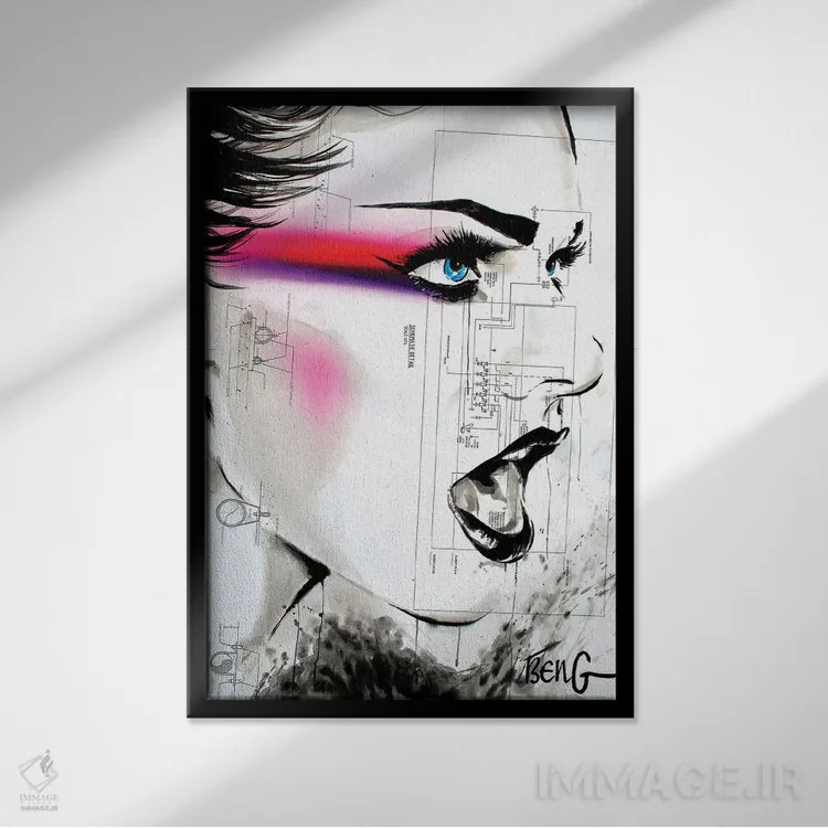 تابلو دکوراتیو زن معاصر VIII اثر سو بنگ لیم - نمای قابدار مشکی