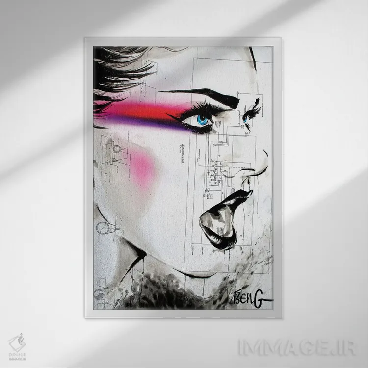 تابلو دکوراتیو زن معاصر VIII اثر سو بنگ لیم - نمای قابدار سفید