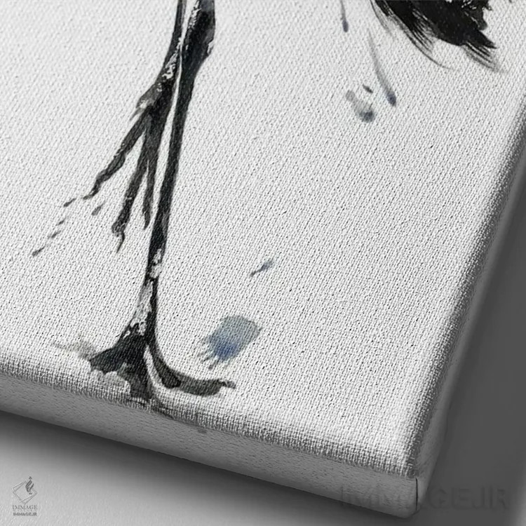 تابلو دکوراتیو درنای جهنده اثر سو بنگ لیم - نمای نزدیک بافت بوم