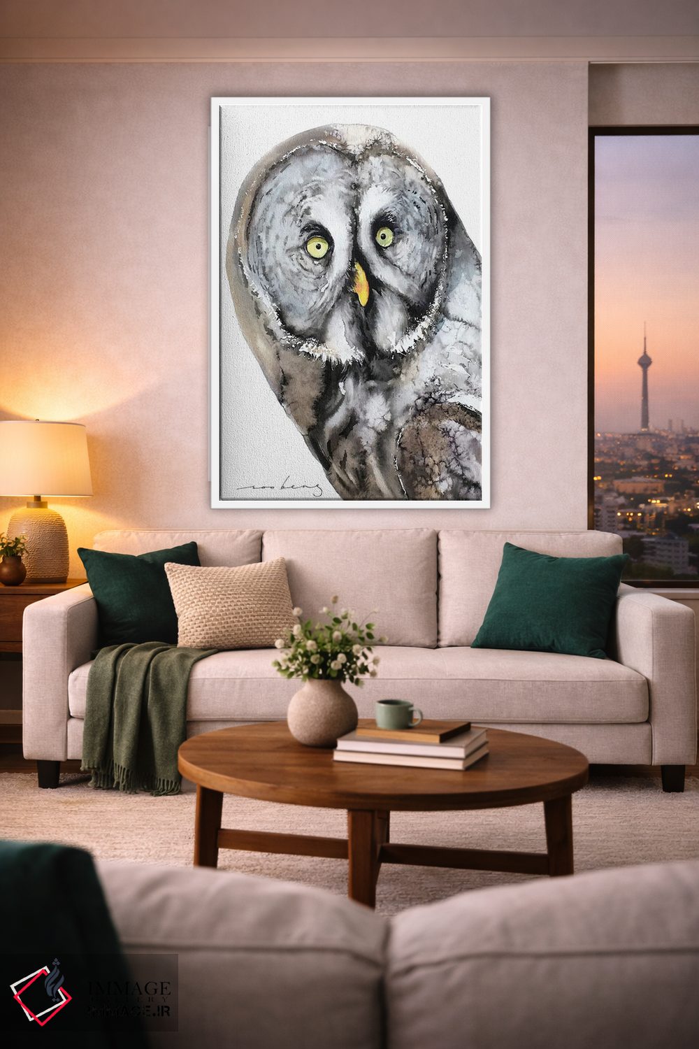 تابلو دکوراتیو جغد اسرارآمیز اثر سو بنگ لیم - D1W