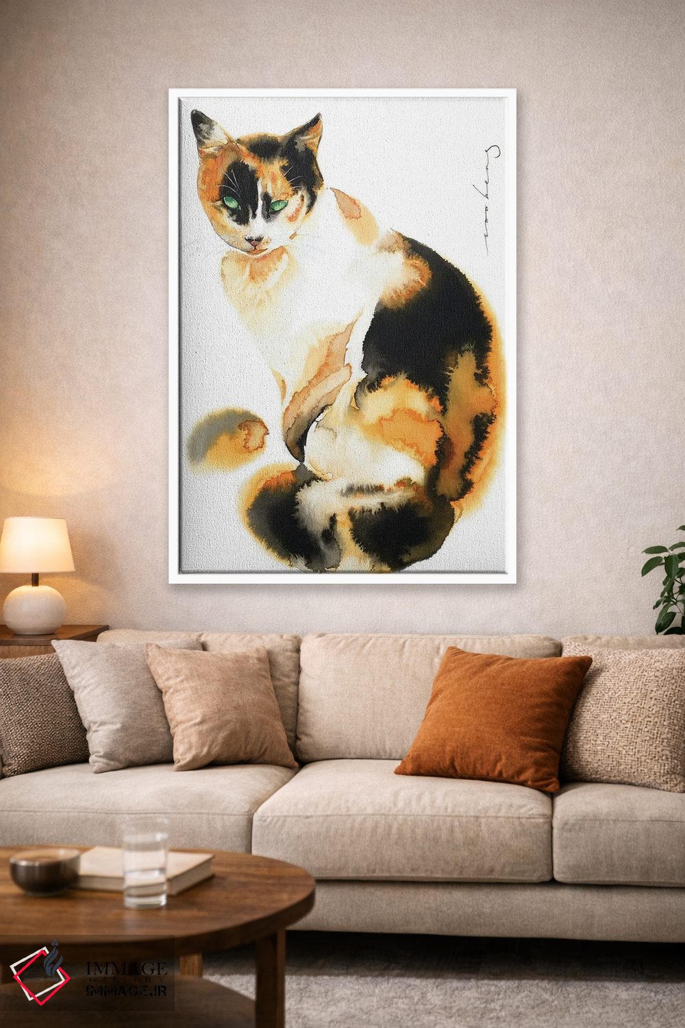 تابلو دکوراتیو گربه منتظر است اثر سو بنگ لیم - D1W