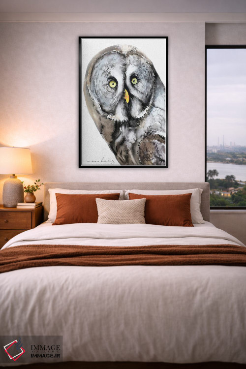 تابلو دکوراتیو جغد اسرارآمیز اثر سو بنگ لیم - D4B