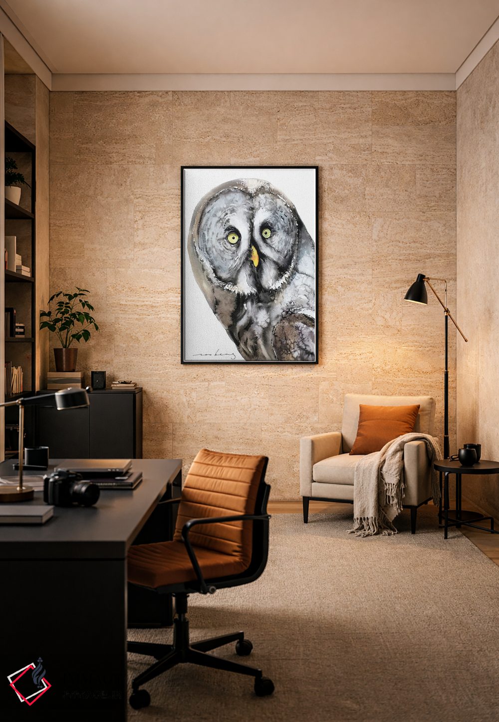 تابلو دکوراتیو جغد اسرارآمیز اثر سو بنگ لیم - D5B