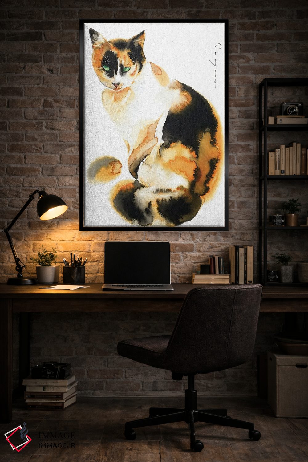 تابلو دکوراتیو گربه منتظر است اثر سو بنگ لیم - D4B