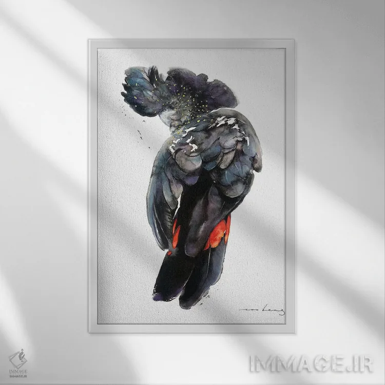 تابلو دکوراتیو کاکاتوی بنک اثر سو بنگ لیم - نمای قابدار سفید