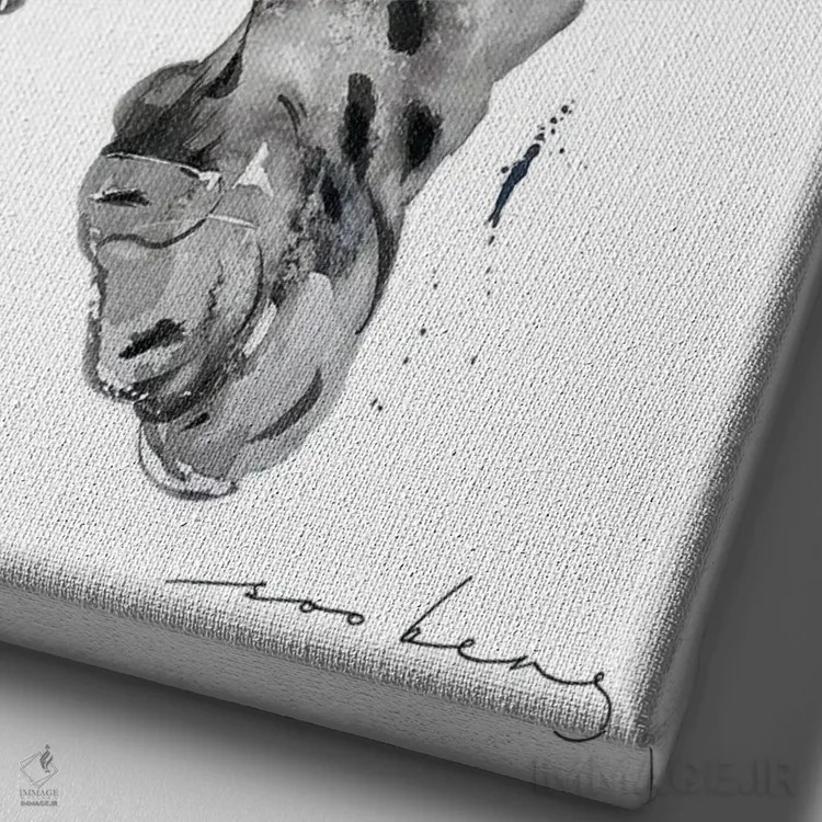 تابلو دکوراتیو خال پلنگ اثر سو بنگ لیم - نمای نزدیک بافت بوم